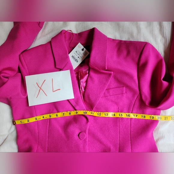 ZARA Coord Set Tailored Blazer + Flared Pants ZW Collection Fuschia BNWT - Picture 13 of 17